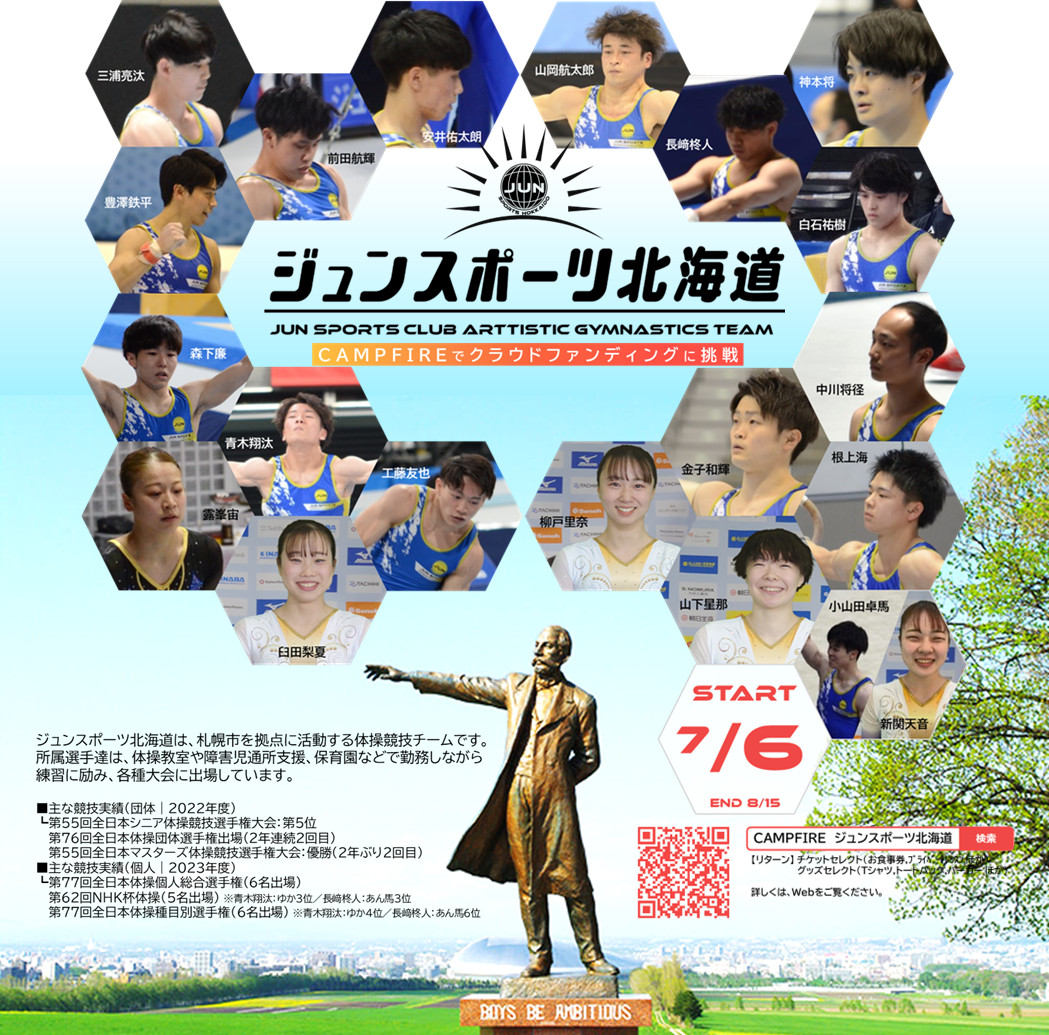 ジュンスポーツ北海道が クラウドファンディングに挑戦！7/6(木)～